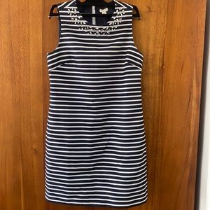 Jcrew Navy & White Dress (size 4 NWT)